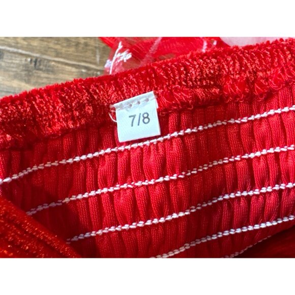 Oh Shana! Red Starry Tulle Dress With Bloomers 7/8 1 of 2 - Picture 7 of 11